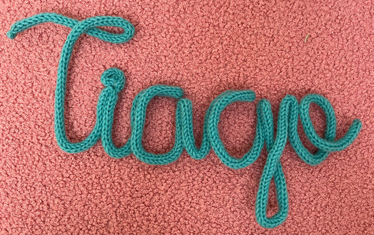 Customized knitted wire name