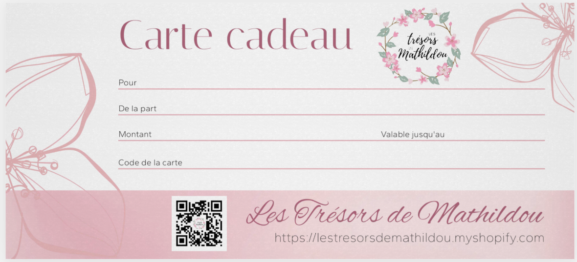 Carte cadeau "Les Trésors de Mathildou"