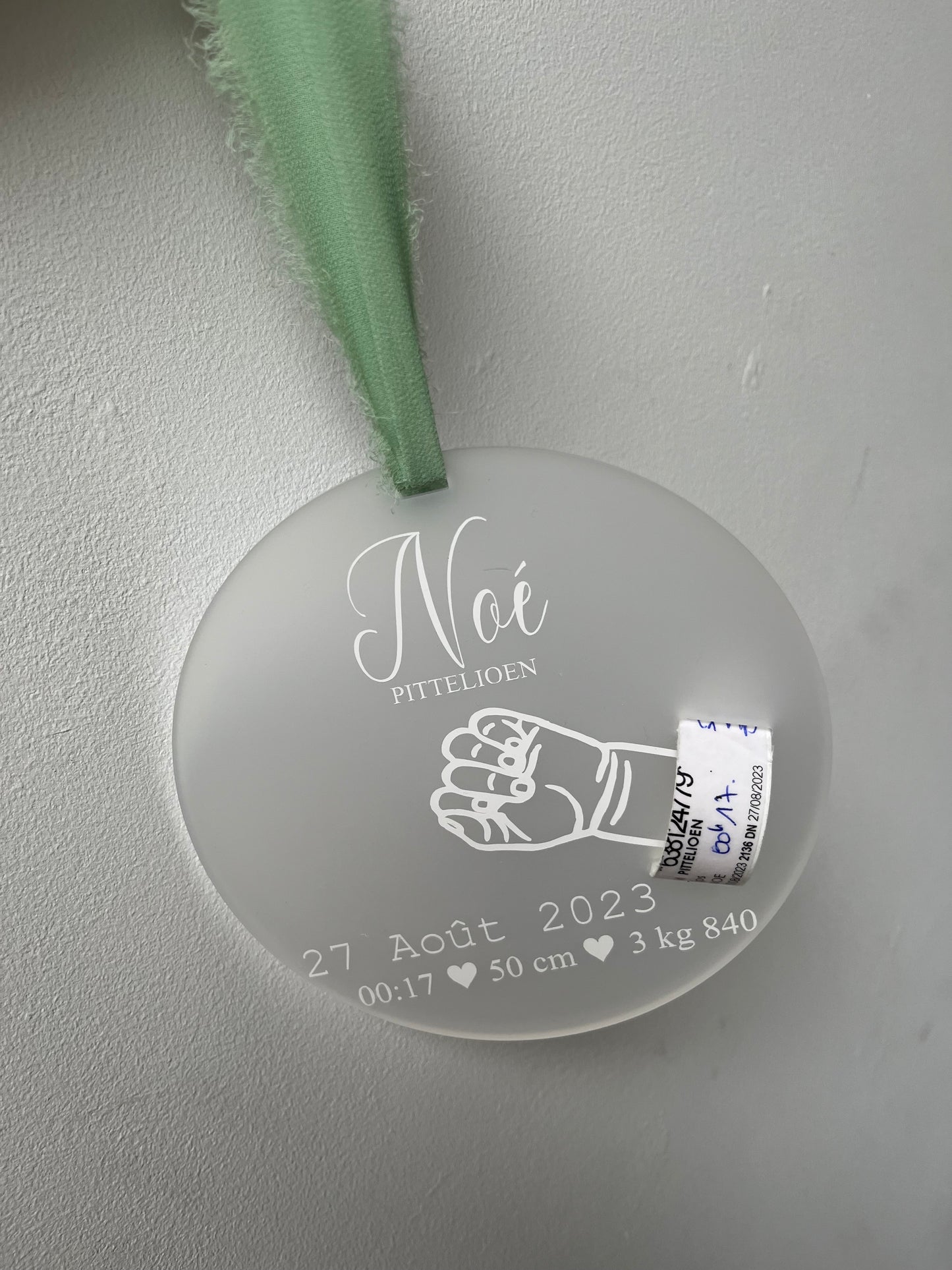 Plexiglass porte bracelet de naissance