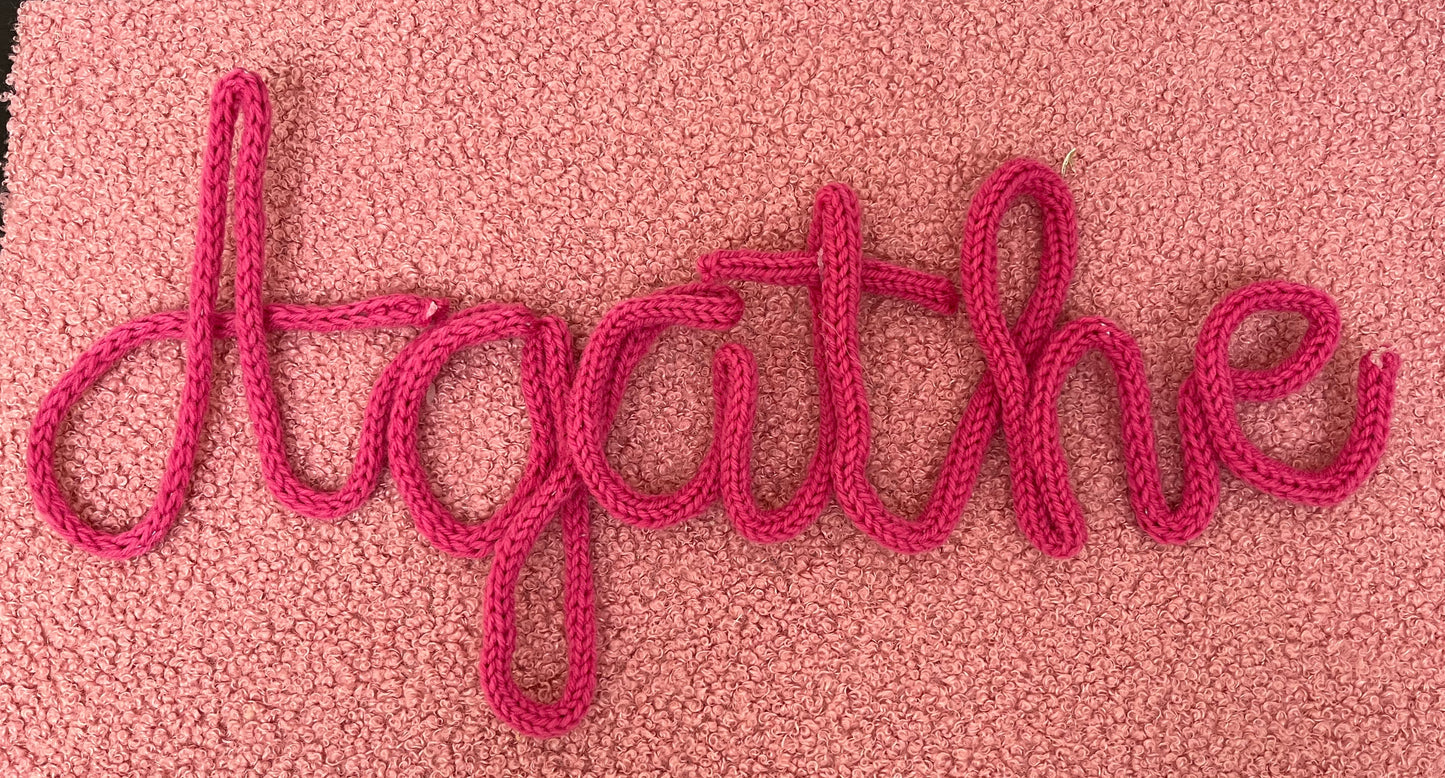 Customized knitted wire name