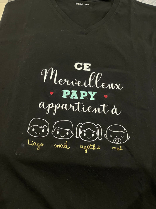 Tee-shirt personnalisé "Papa/papy"