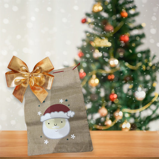 Sac de Noël en toile de jute