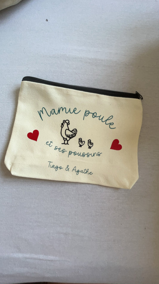 Pochette de toilette "Maman poule"